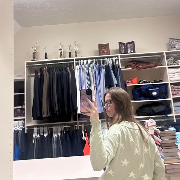 Rock n Rags Green Star fuzzy sweater, size medium, tagged UO for exposure - Picture 2 of 4